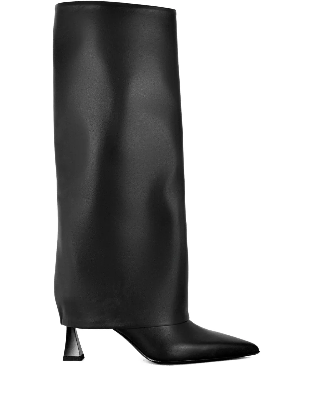 Sergio Levantesi 50mm Krizia Leather Knee-high Boots In Black
