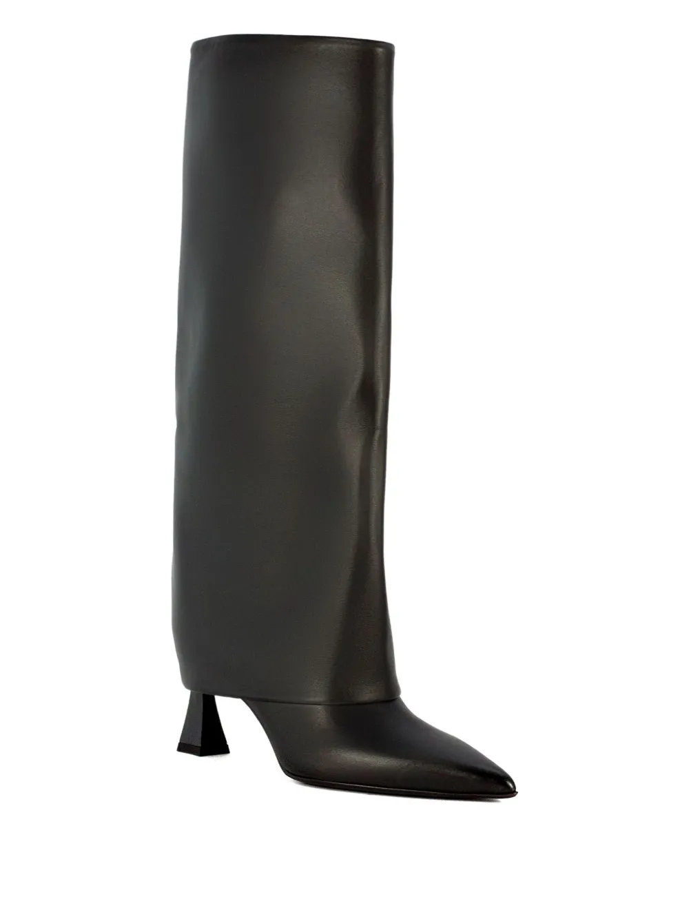 Sergio Levantesi 50mm Krizia Leather Knee-high Boots In Black