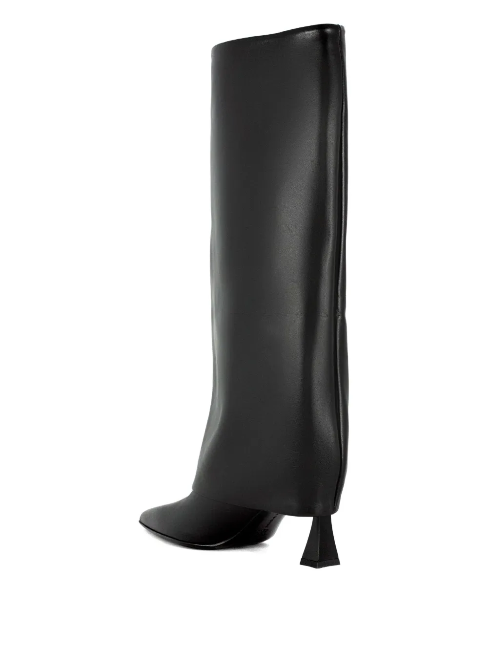 Sergio Levantesi 50mm Krizia Leather Knee-high Boots In Black