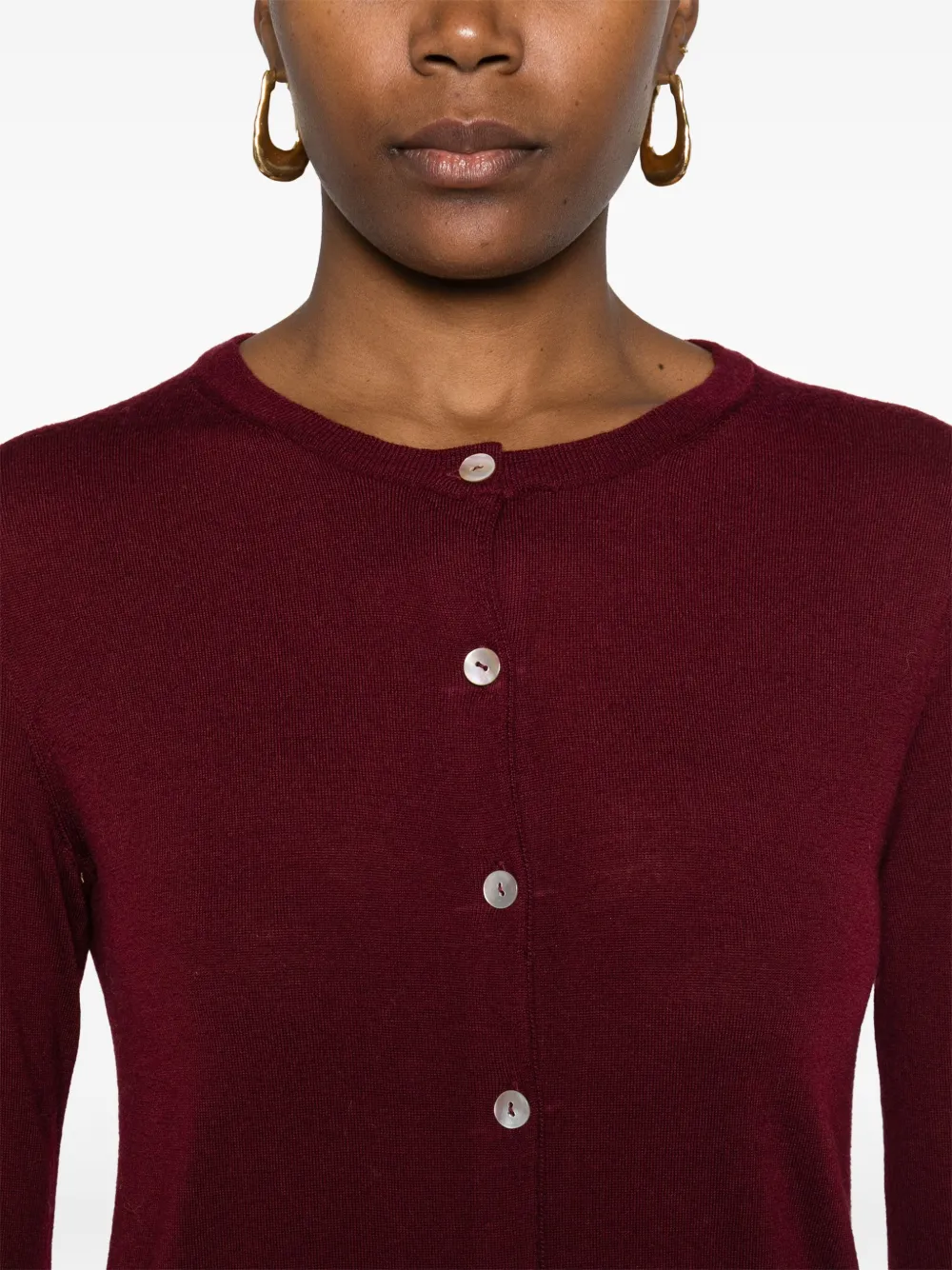 Aragona Buttoned Cardigan In Red