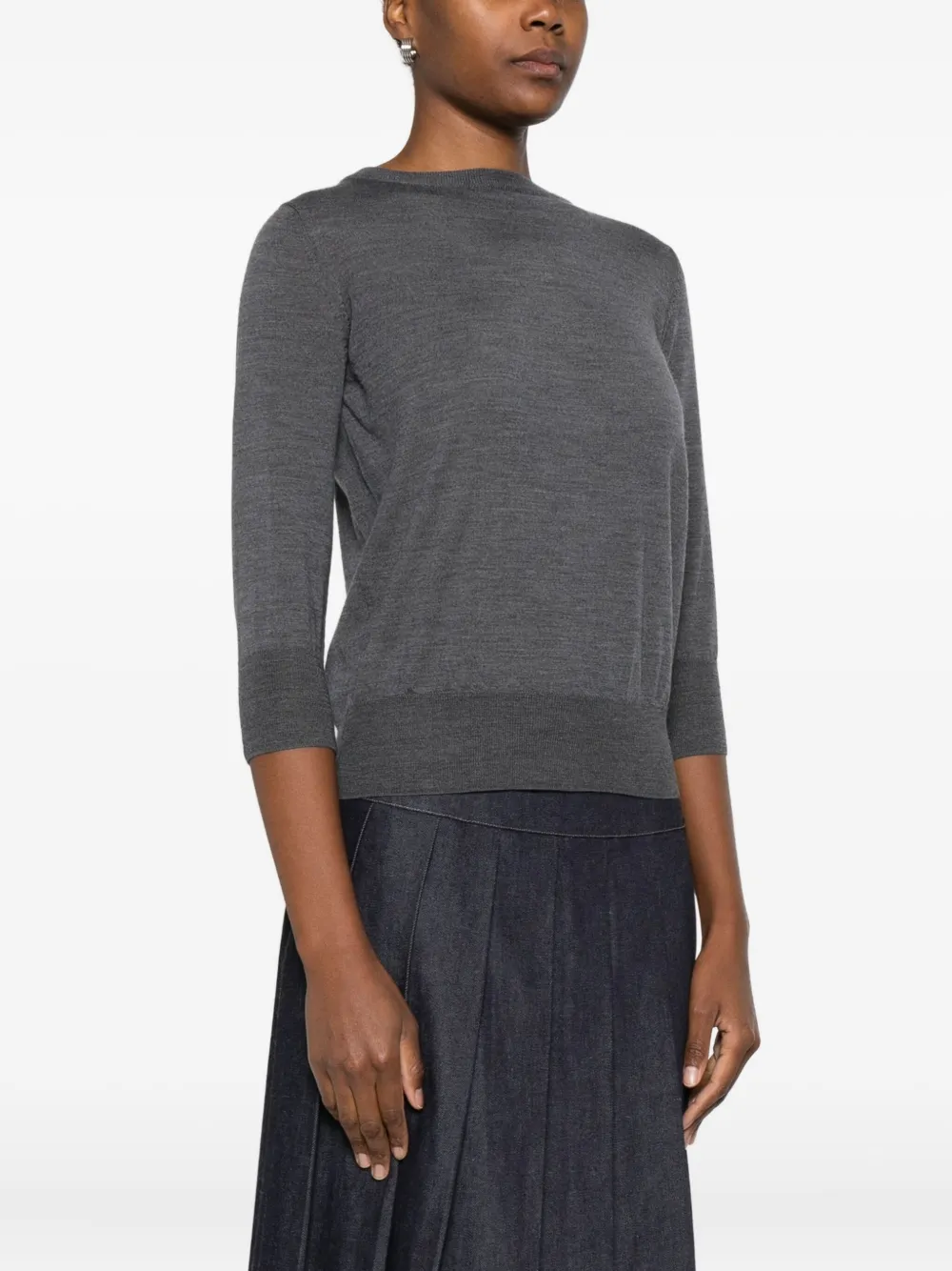 Aragona Fine-knit Jumper In Gray