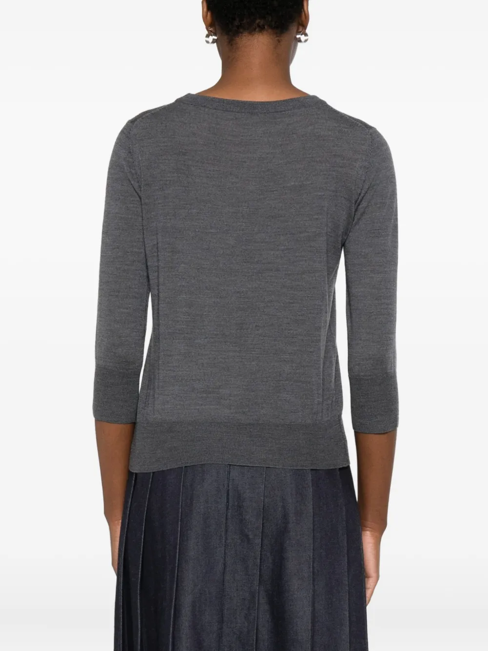 Aragona Fine-knit Jumper In Gray