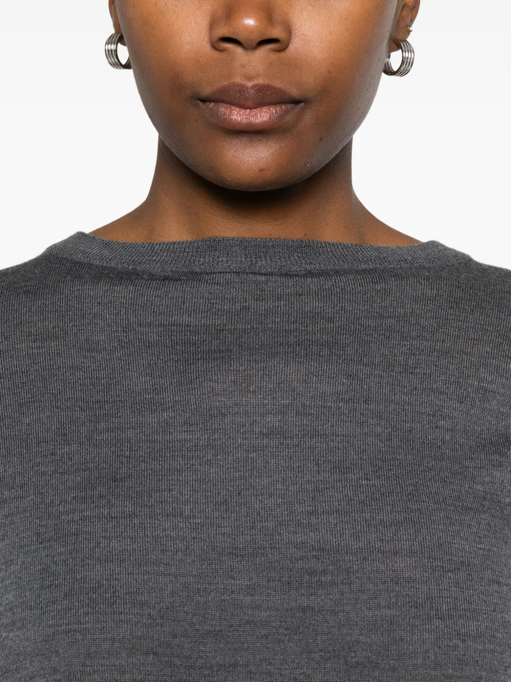 Aragona Fine-knit Jumper In Gray