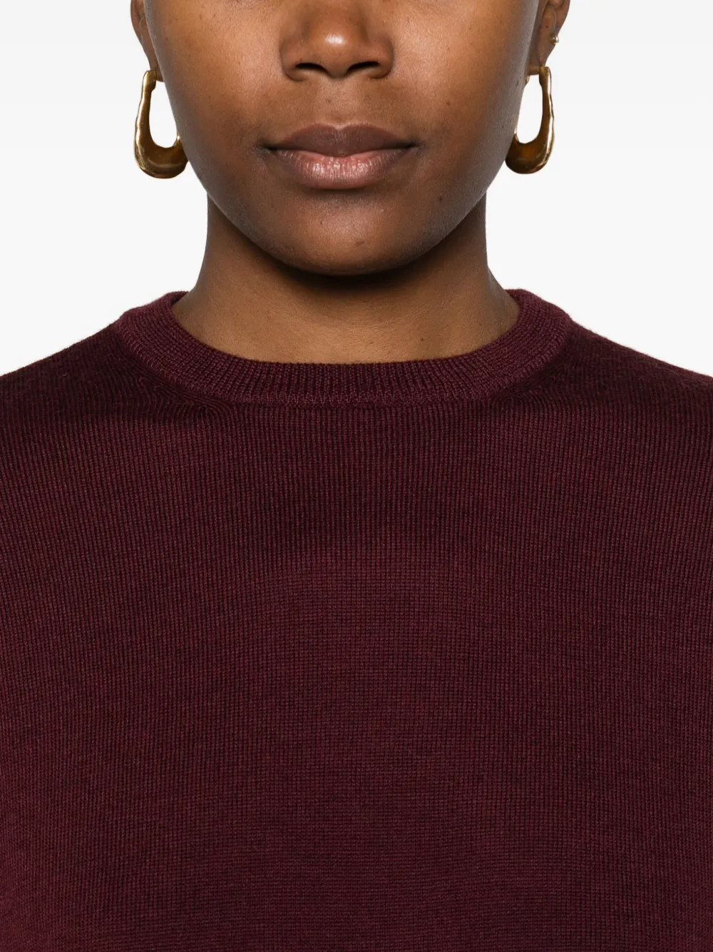 Aragona Crew-neck Fine-knit Jumper In Red