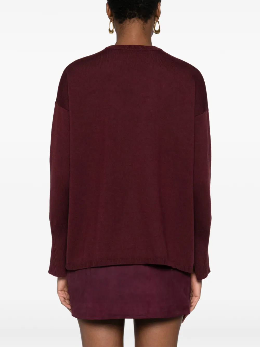Aragona Crew-neck Fine-knit Jumper In Red