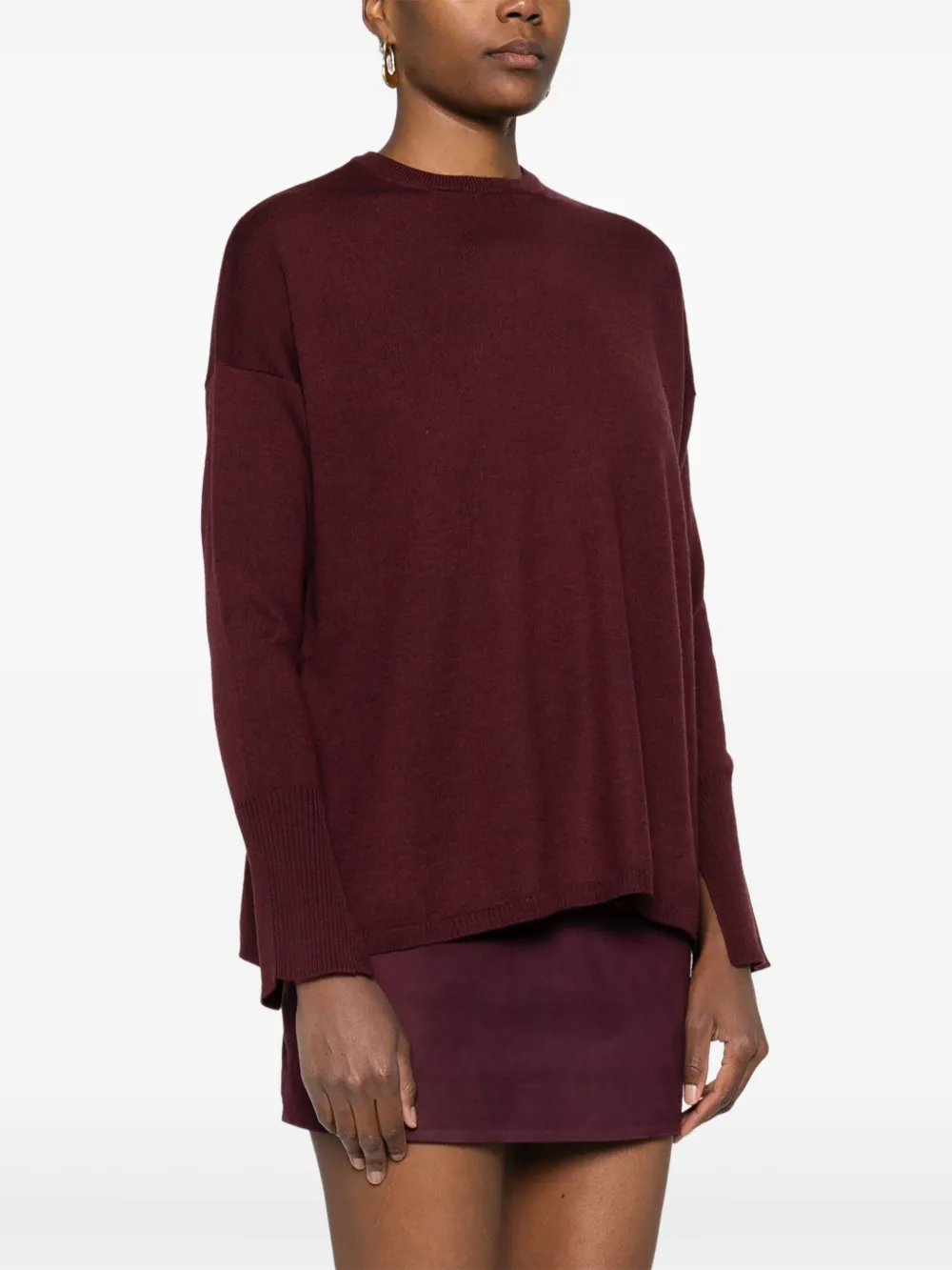 Aragona Crew-neck Fine-knit Jumper In Red