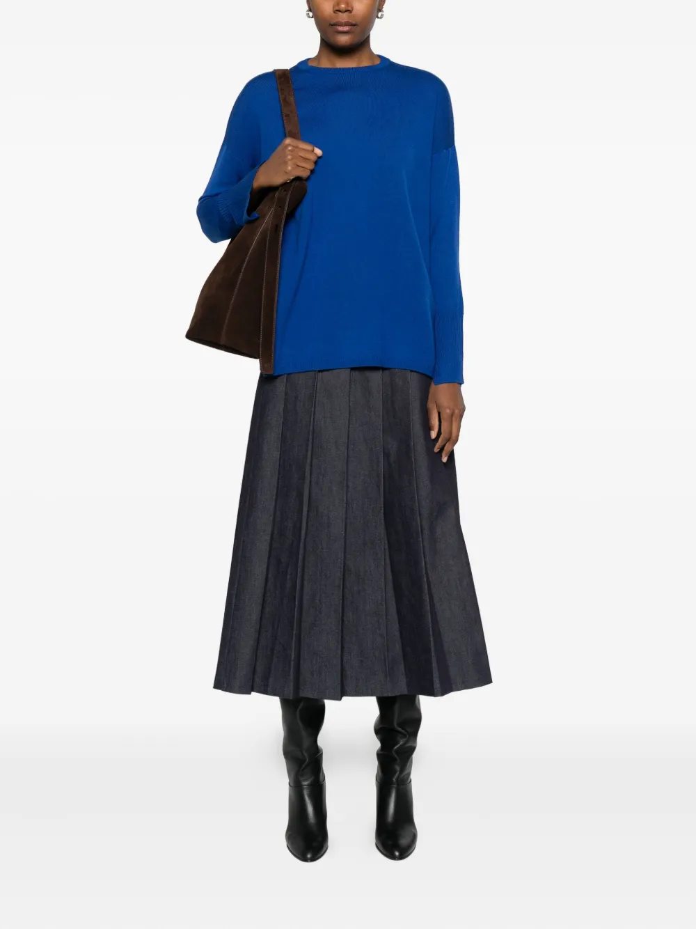Aragona Fine-knit Jumper In Blue