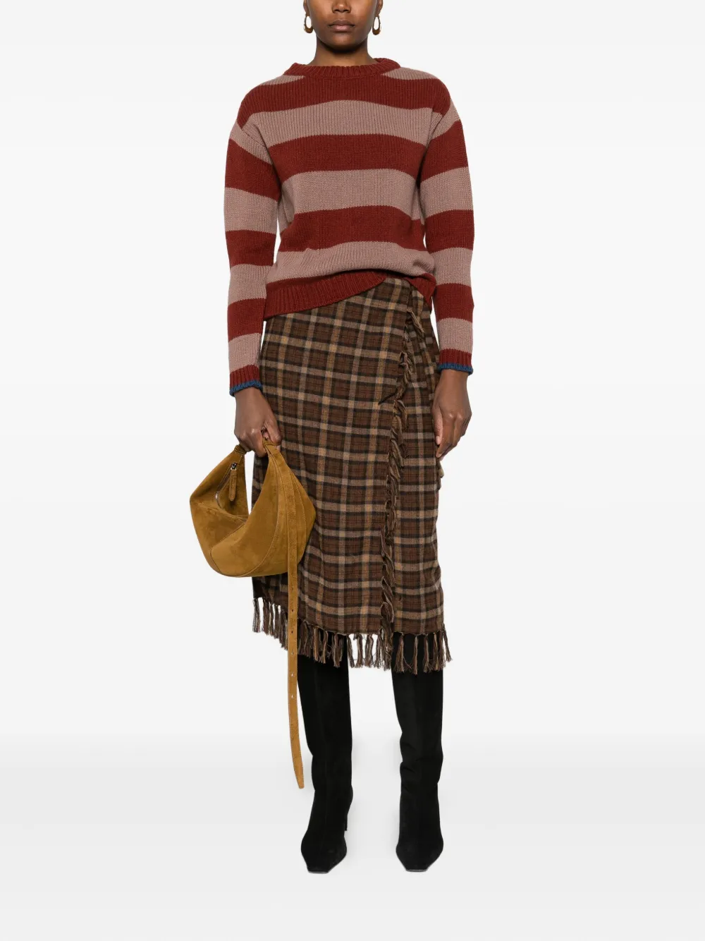 Aragona Striped Sweater In Red