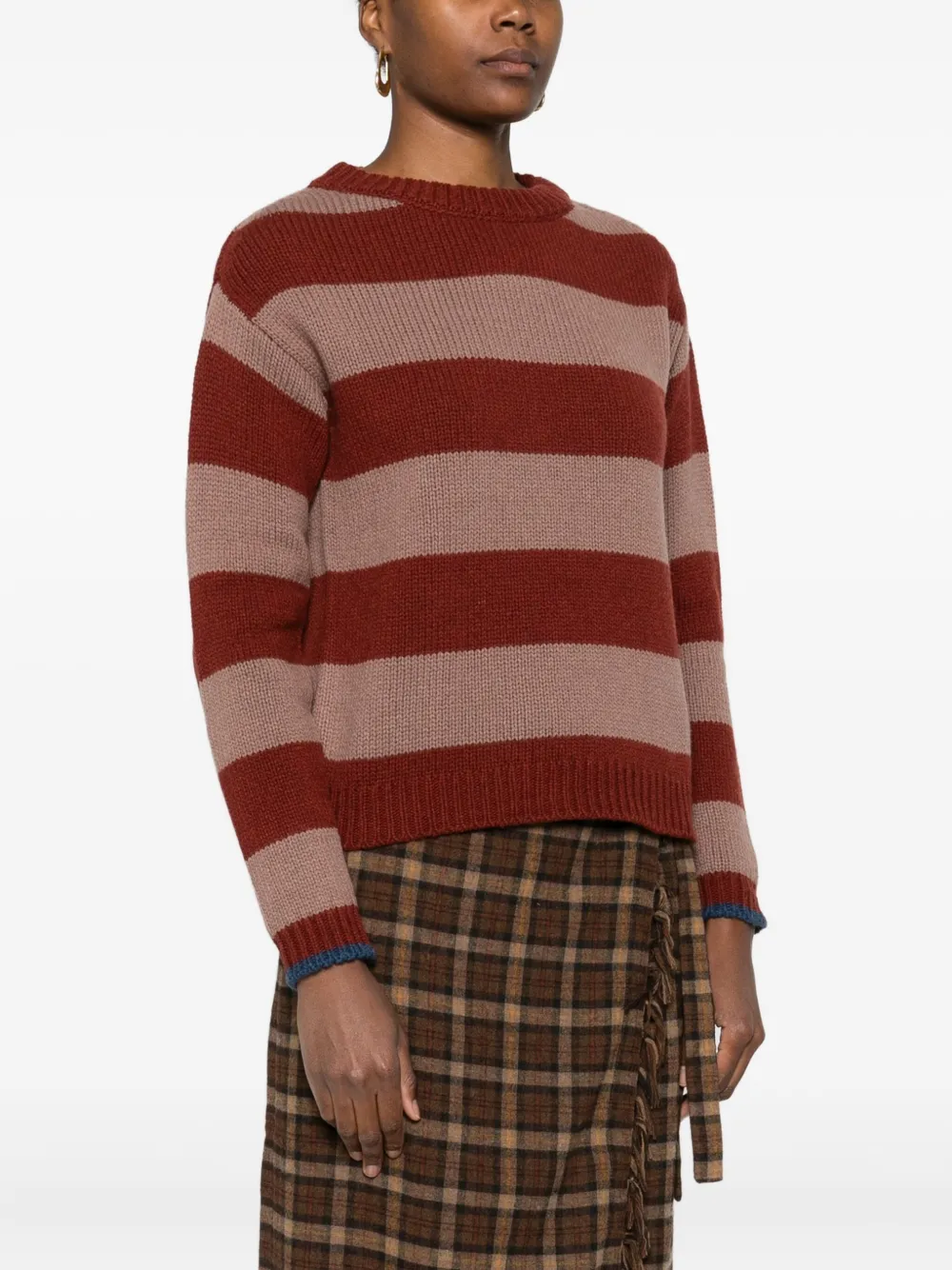 Aragona Striped Sweater In Red