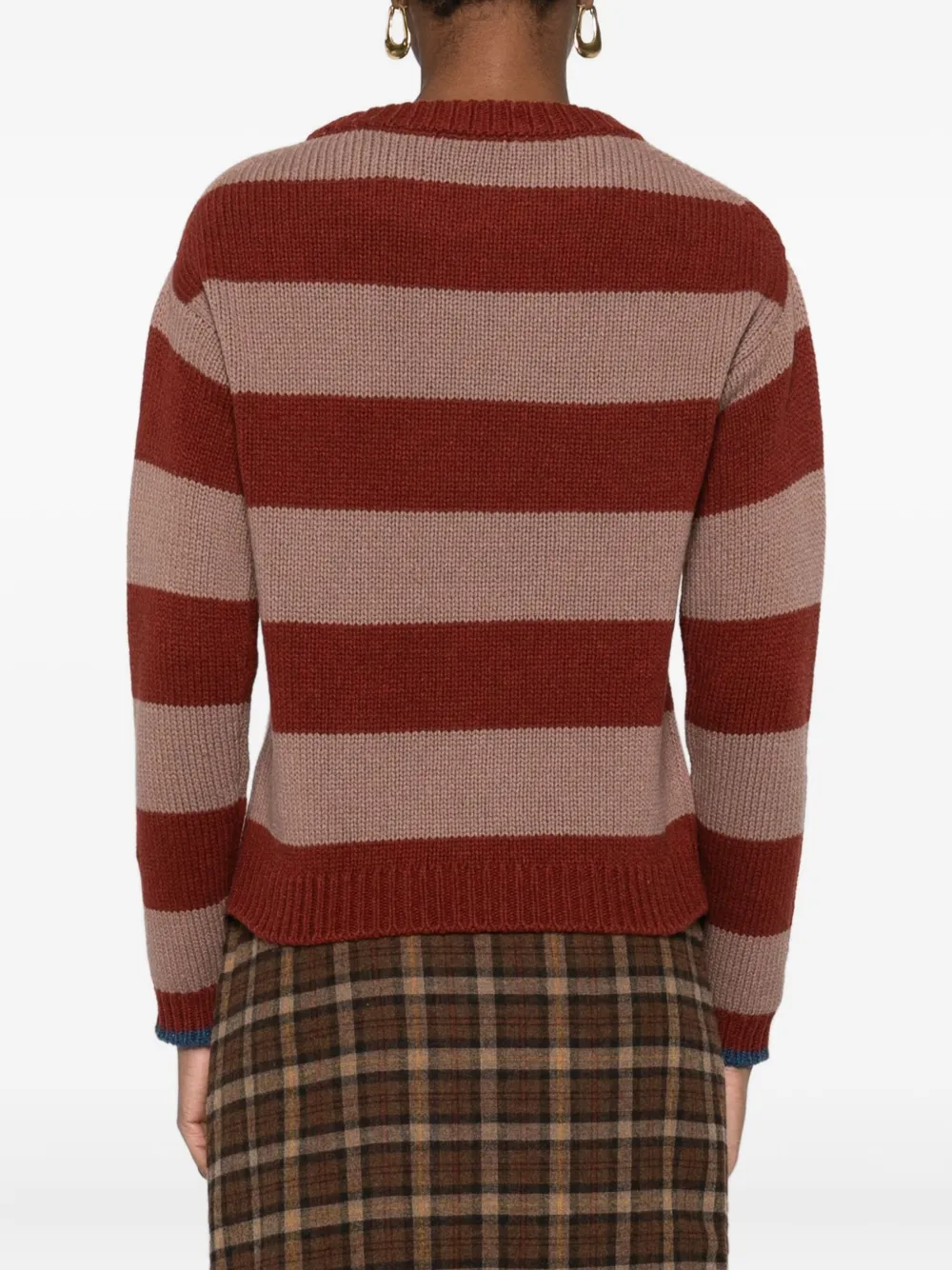 Aragona Striped Sweater In Red