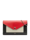 Celine Pre-Owned 2017 Tricolor Leather Pocket Envelope Wallet On Chain crossbody bag - Black