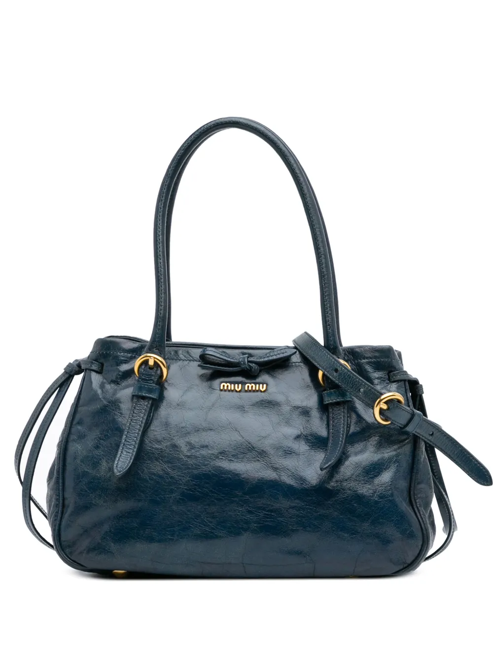 Miu Miu Pre-Owned 2000-2010 Vitello Shine satchel | Blue | Image 1