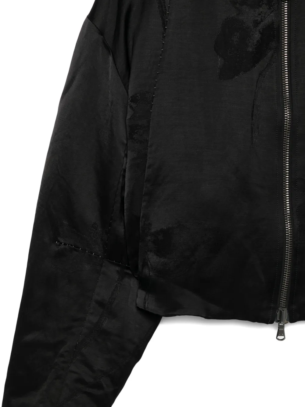 Masnada Satin Bomber Jacket In Black