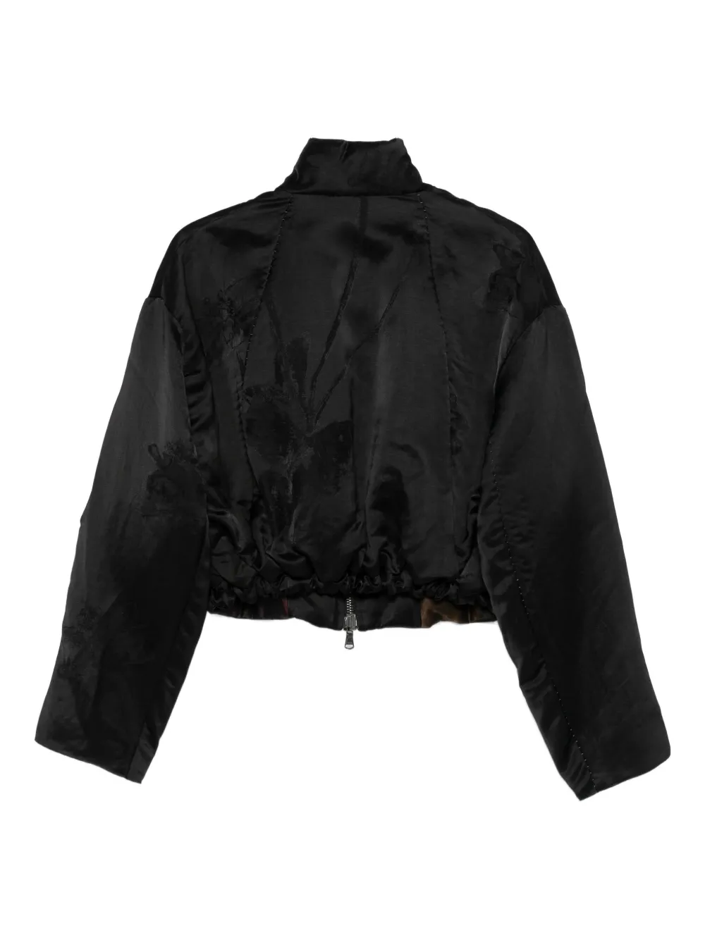 Masnada Satin Bomber Jacket In Black