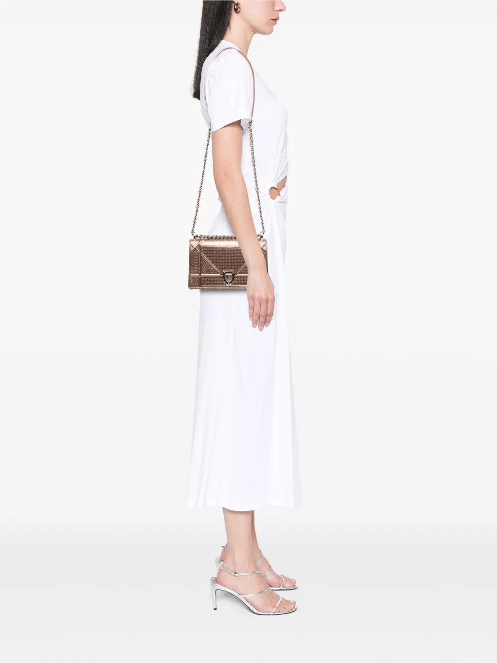 Christian Dior Pre-Owned 2017 Small Metallic Patent Microcannage Diorama Flap crossbody bag | Pre-Owned | Image 2