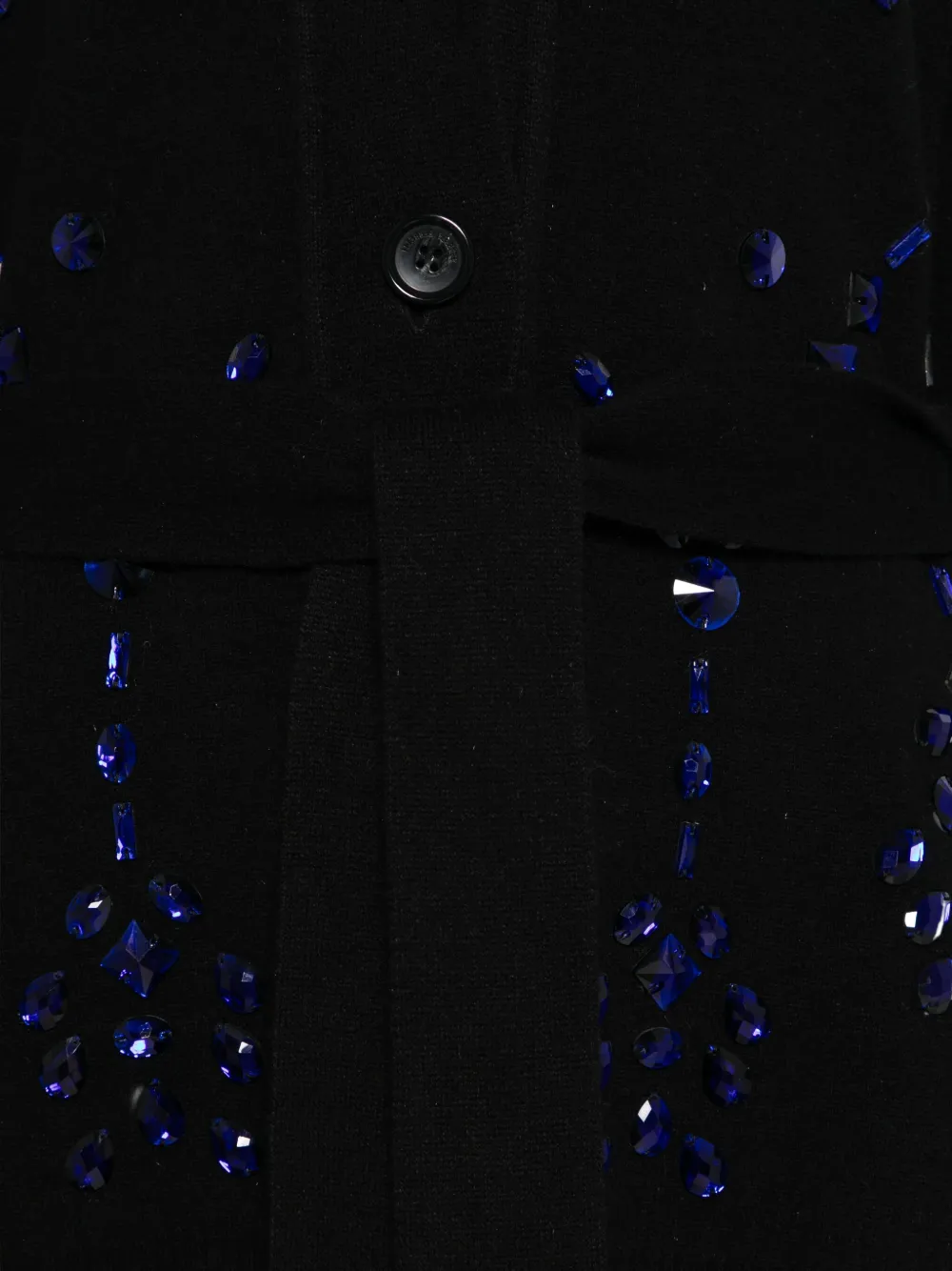 Alberta Ferretti Crystal-embellished Cardigan In Black