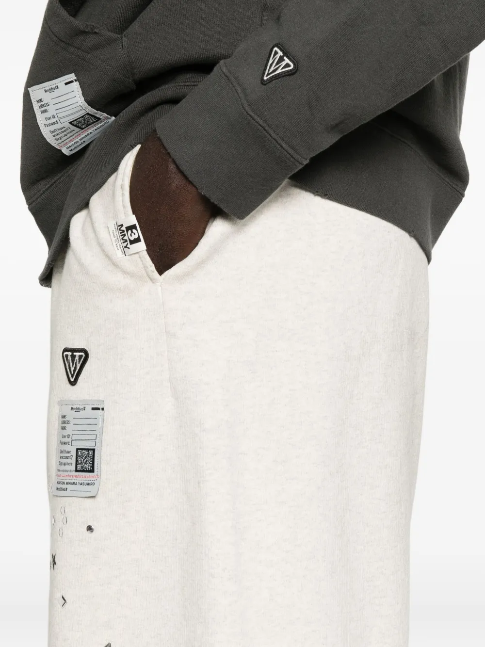 Maison MIHARA YASUHIRO Broek met grafische print Beige