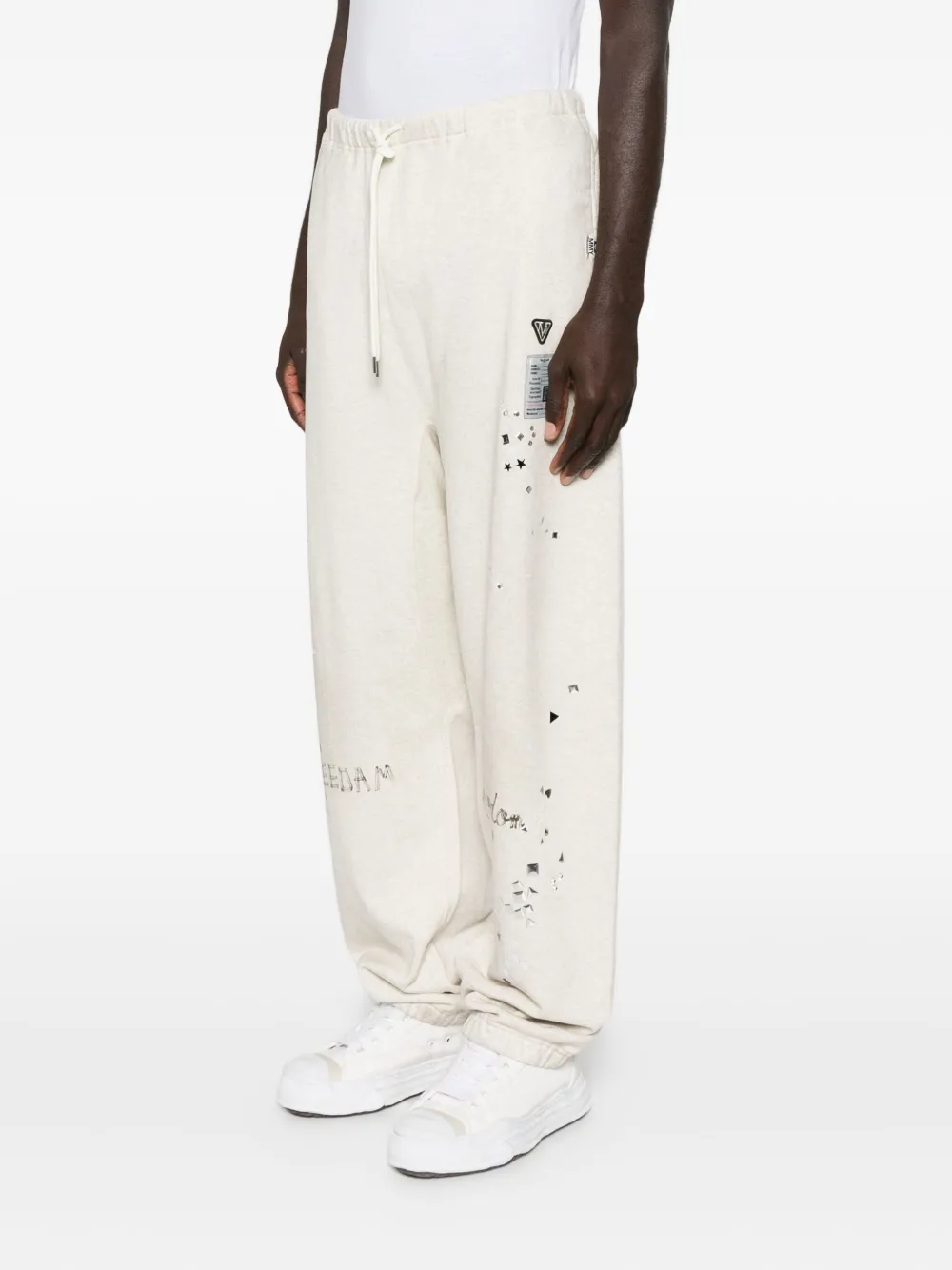 Maison MIHARA YASUHIRO Broek met grafische print Beige