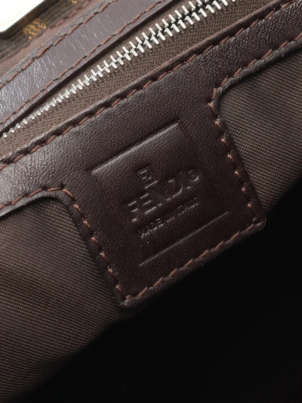 Pre-owned Fendi 2000-2010 Large Zucca Canvas Twins Tote Bag In Brown