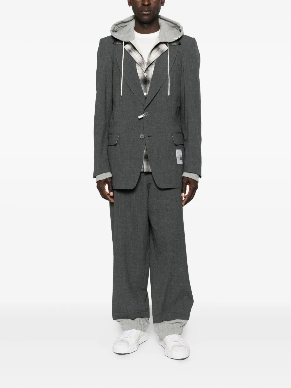 Maison MIHARA YASUHIRO Broek met vlakken en cuffs - Grijs