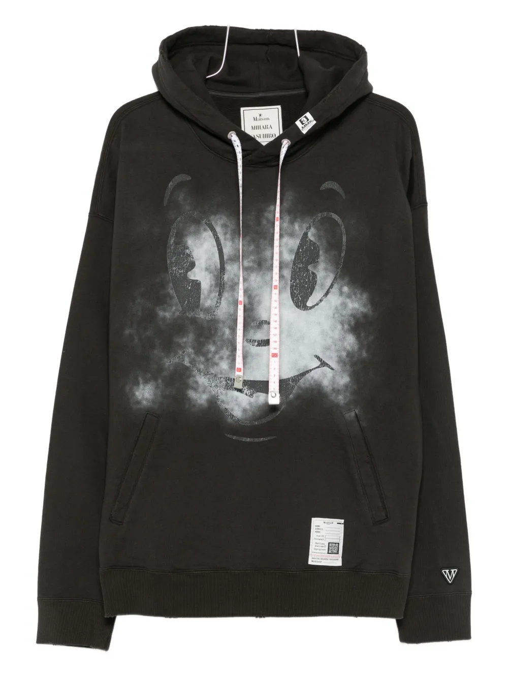 Maison MIHARA YASUHIRO printed cotton hoodie - ブラック Maison MIHARA YASUHIRO printed cotton hoodie - ブラック