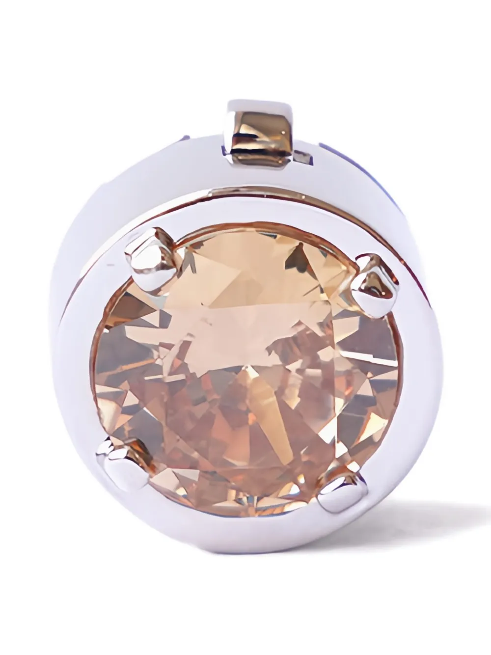 Izabel Display Stone-embellished Gold-plated Button Cover In Silver