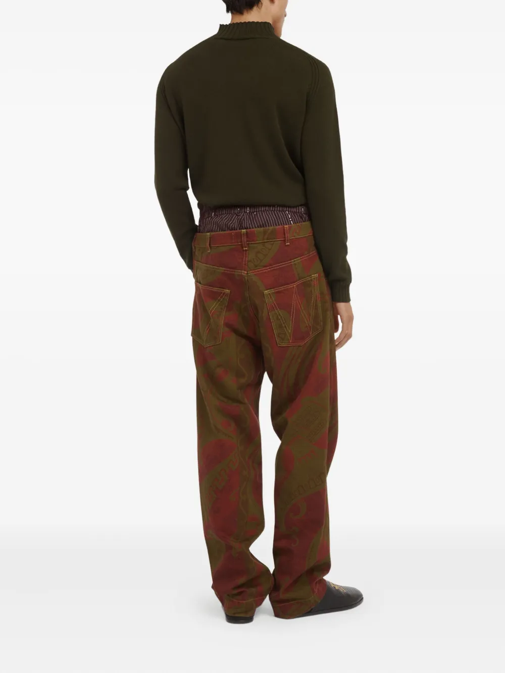 Vivienne Westwood Wollen trui met geborduurd Orb-logo en ronde hoge hals Bruin