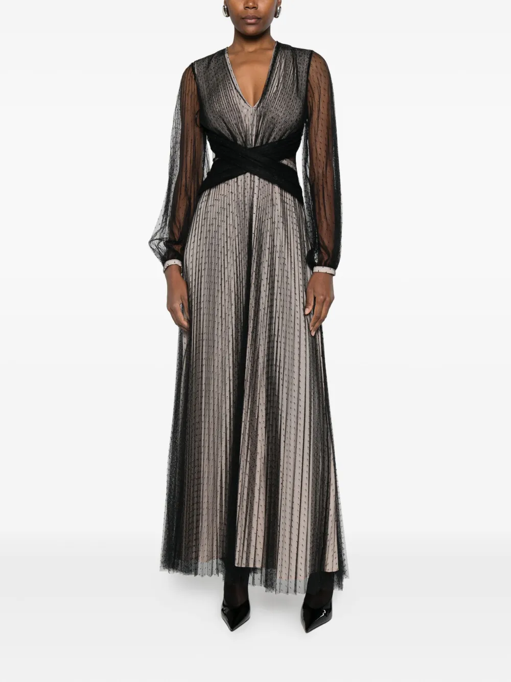 TWINSET Geplooide maxi-jurk - Zwart