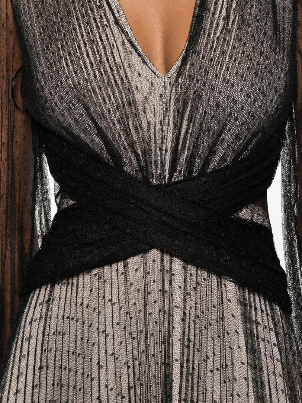 TWINSET Geplooide maxi-jurk Zwart