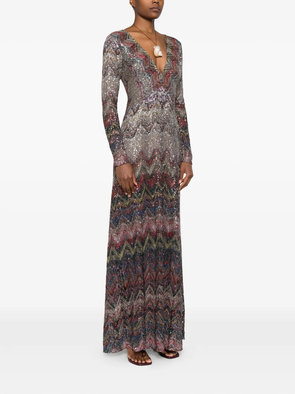 Missoni Midi Dress With Zigzag Pattern In Multi