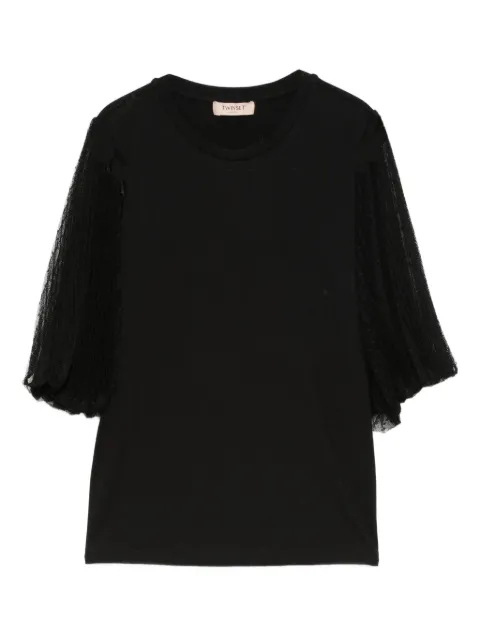 TWINSET mesh-sleeve top