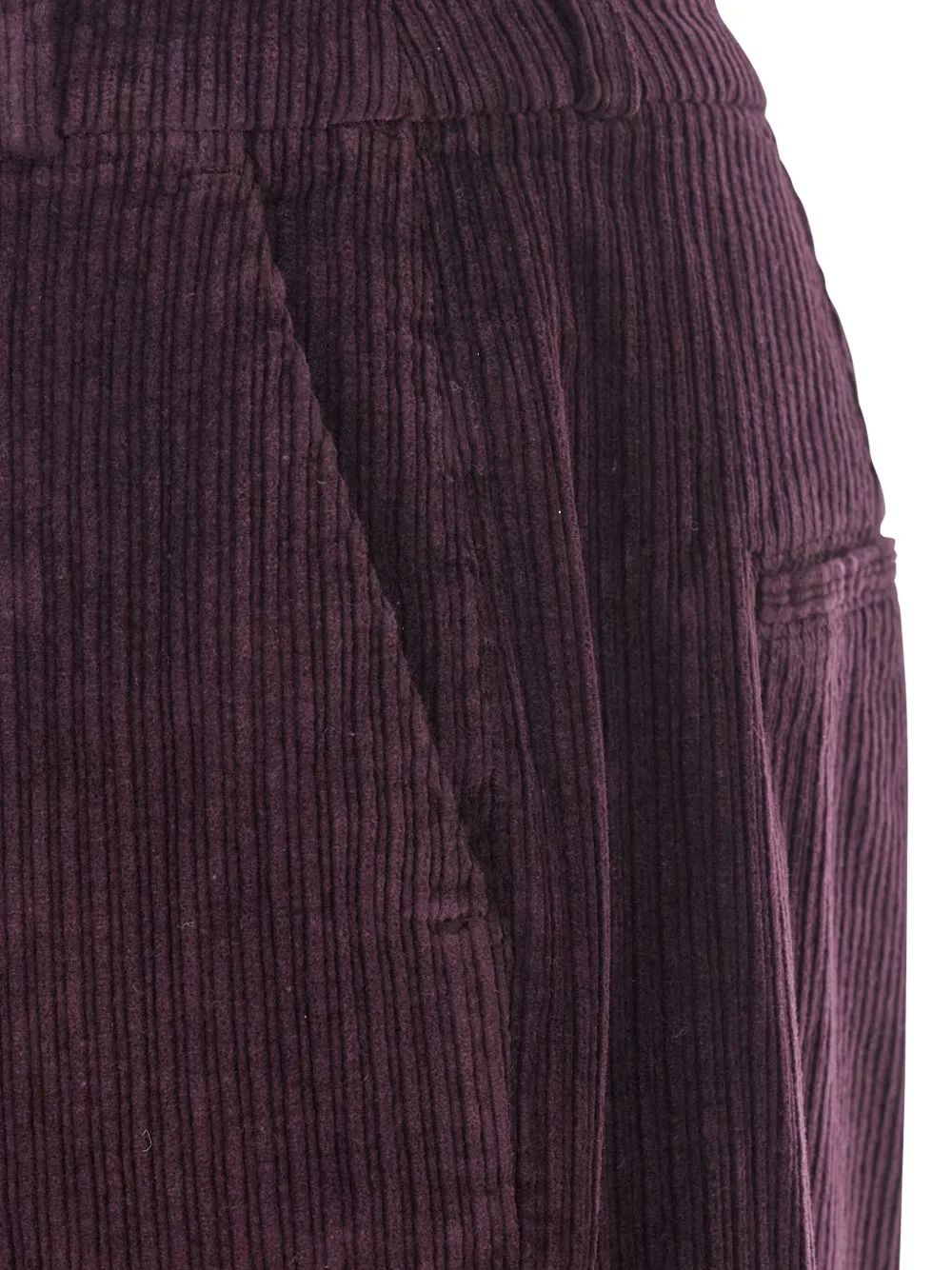 Ba&sh Violet Trousers With Belt Loops In Velvet Woman In Purple