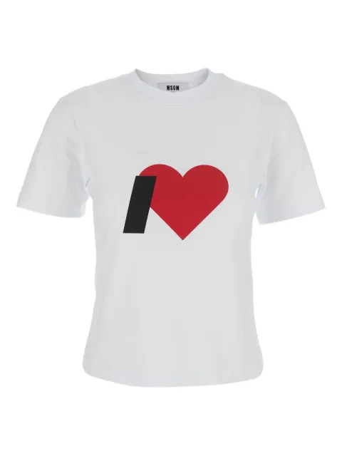 MSGM heart-print crew-neck T-shirt