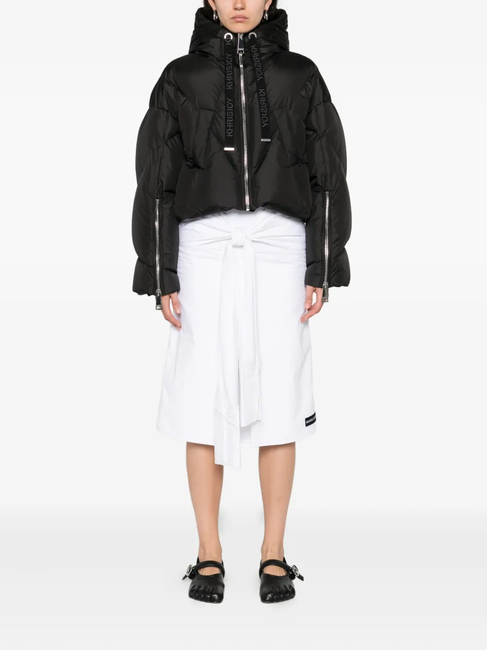 Khrisjoy Hooded Cotton Jacket In Black