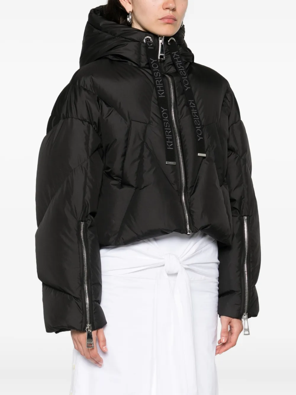 Khrisjoy Hooded Cotton Jacket In Black