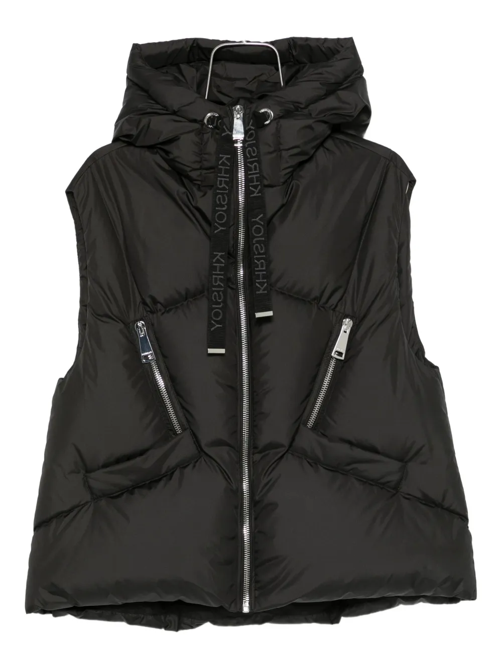 Khrisjoy Hooded Zip-fastening Gilet In Black