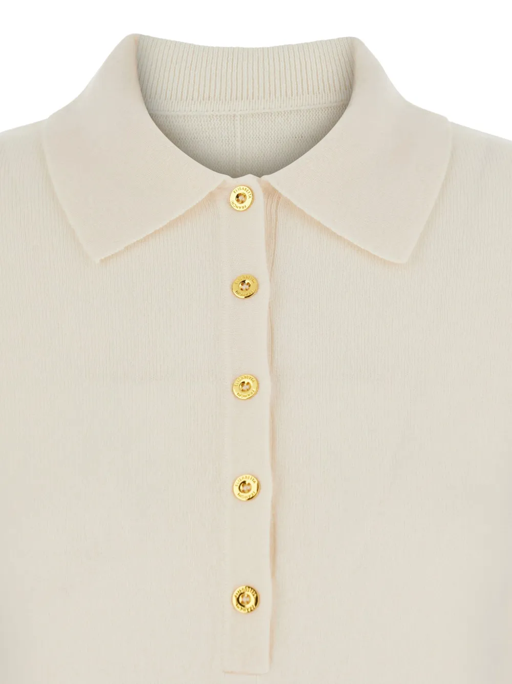 Elisabetta Franchi Knitted Polo Top In Neutral