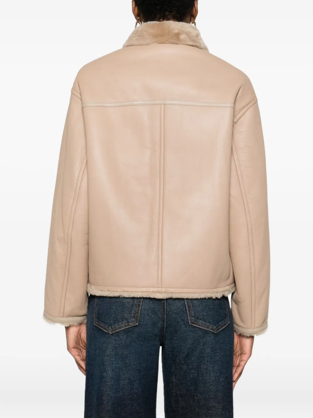 Yves Salomon Fur-collar Buttoned Coat In Brown