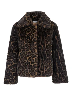 A.P.C. leopard-print double-breasted Jacket | Brown | FARFETCH AU