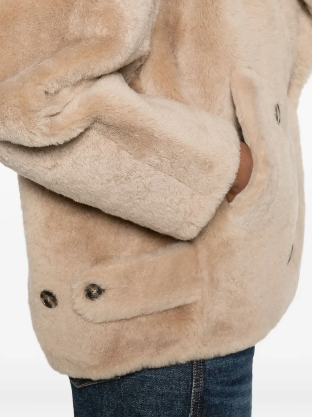 Yves Salomon Jack met dubbele rij knopen Bruin