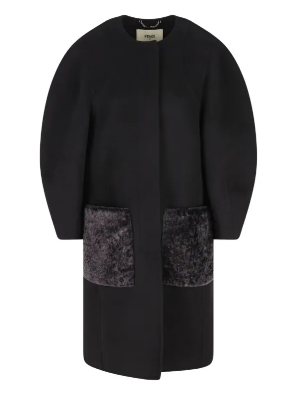 FENDI パフスリーブ コート | ブラック | FARFETCH JP