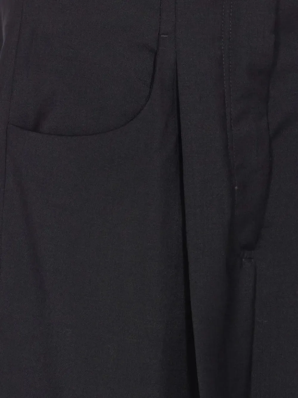 Fendi Women Black Pants With Front Pences And Wide Leg In Wool Woman In Black