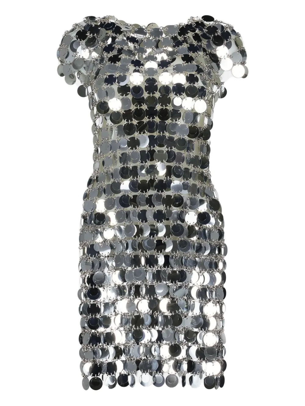 Rabanne Sparkle disc-embellished dress - シルバートーン Rabanne Sparkle disc-embellished dress - シルバートーン