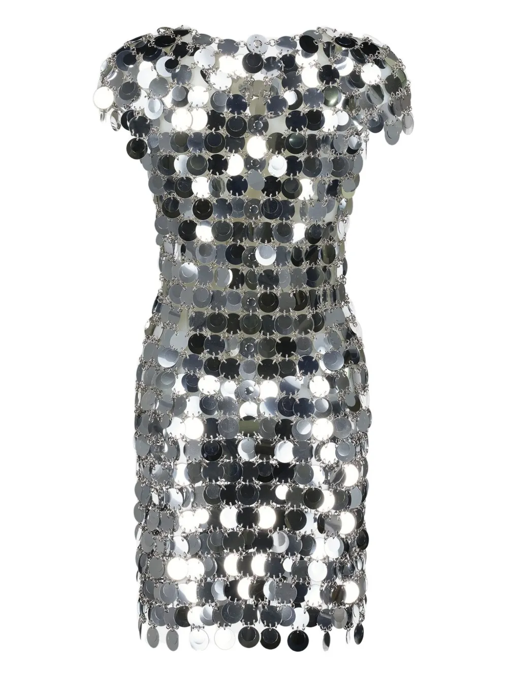Rabanne Sparkle jurk verfraaid met disc - Zilver