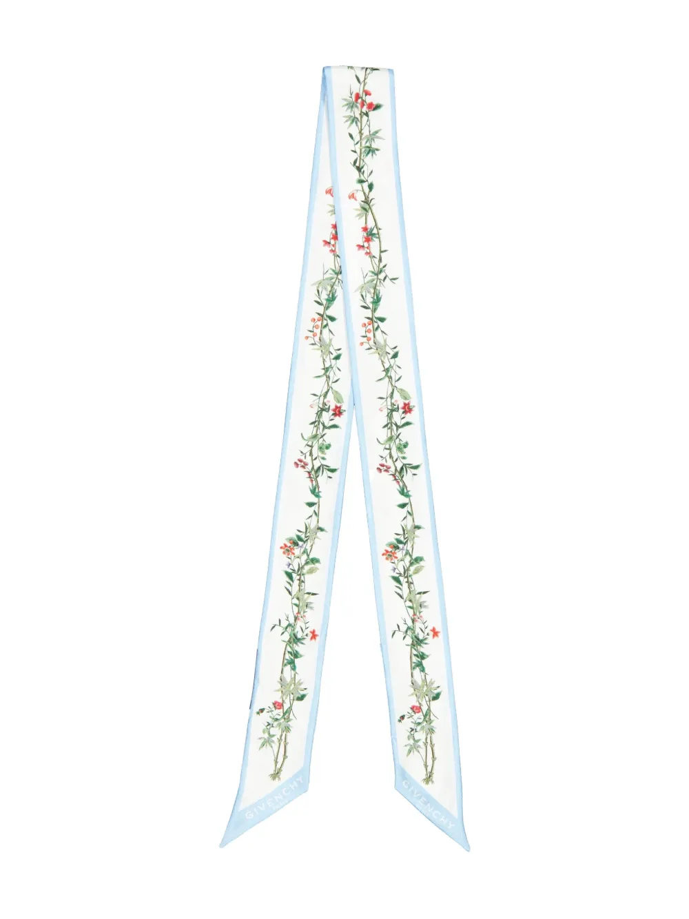Givenchy Floral-print Silk Scarf In White