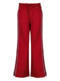 Rabanne elasticated side-zip track pants - Red