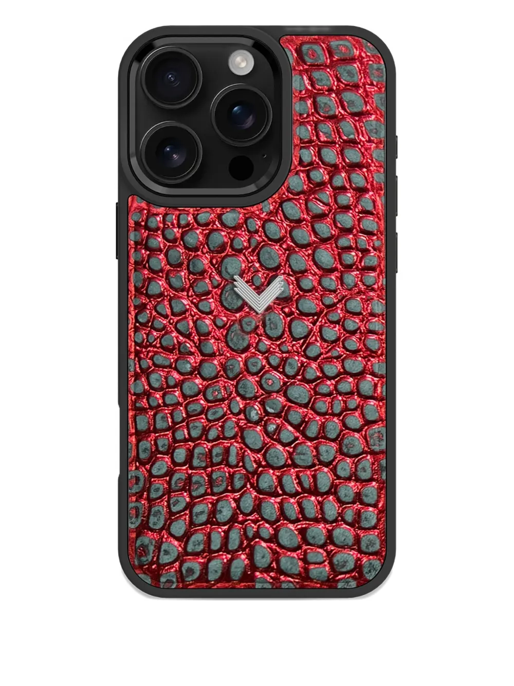Velante Crocodile-texture Iphone 16 Pro Case In Red