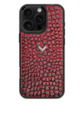 VELANTE crocodile-texture iPhone 16 Pro case - Red
