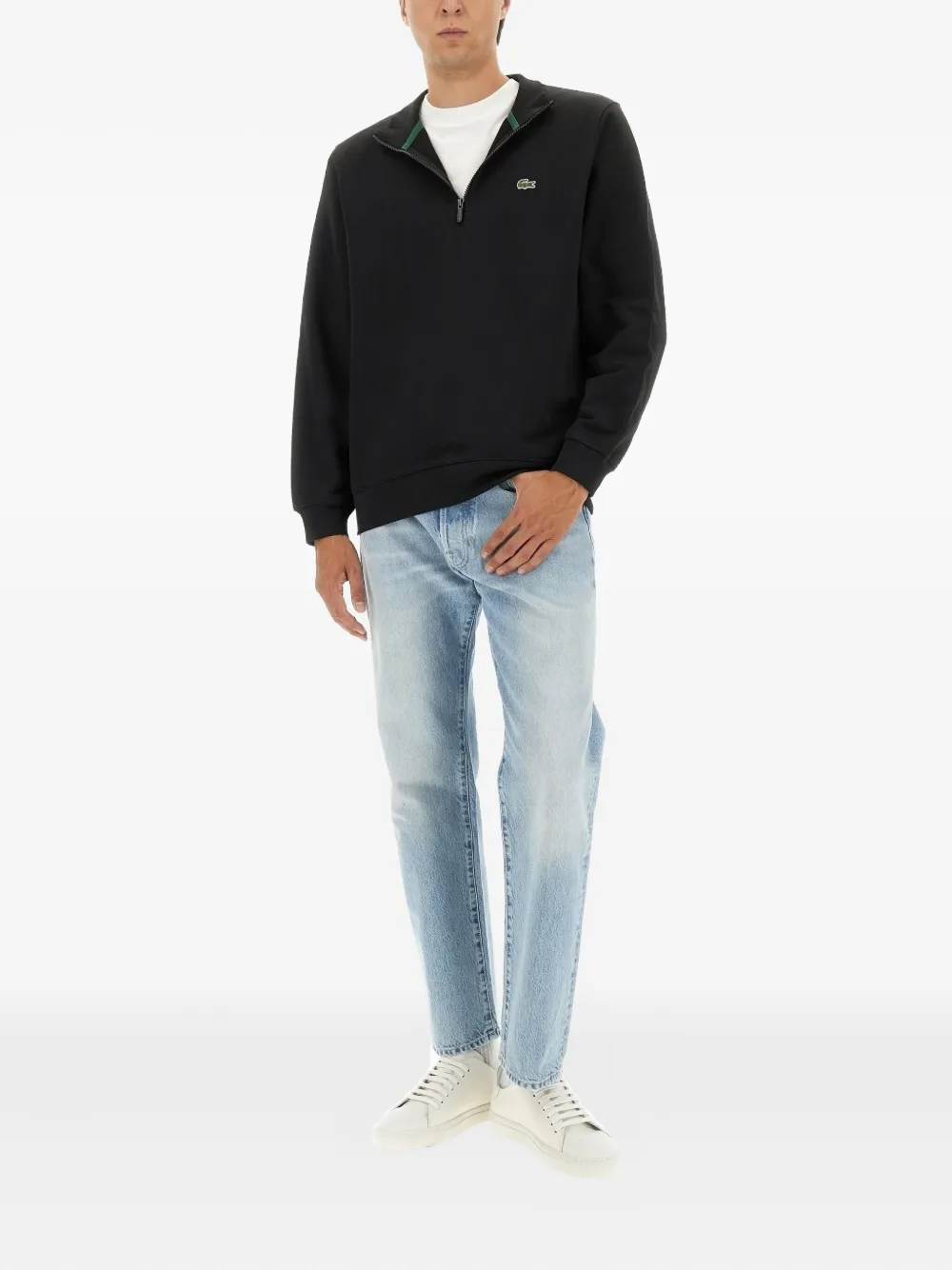 Lacoste logo-patch sweatshirt - Zwart