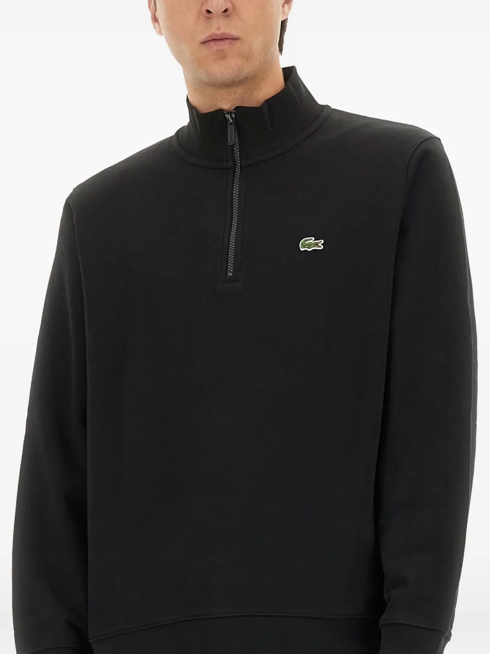 Lacoste Sweater met logopatch Zwart